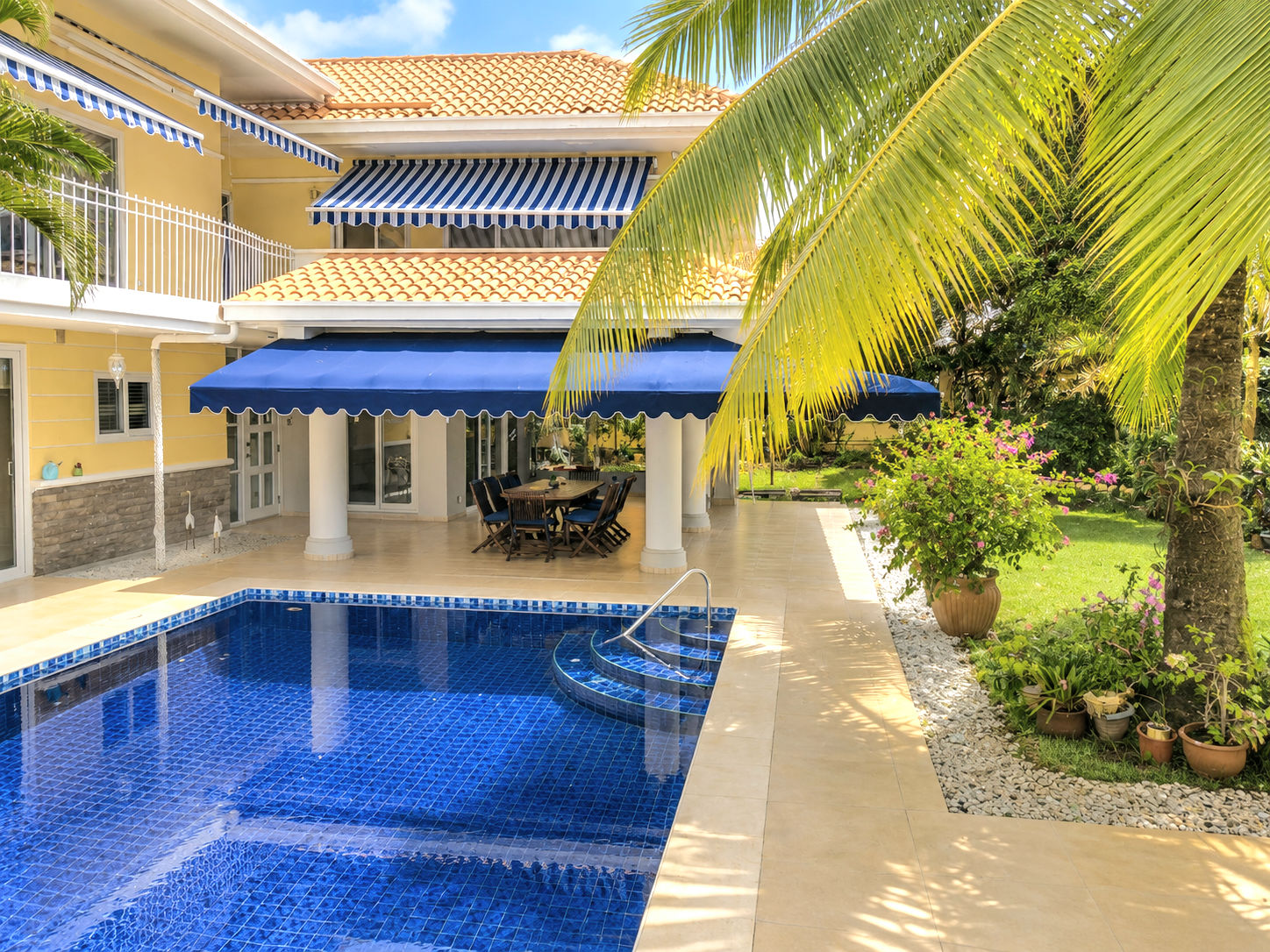 Pool and residence